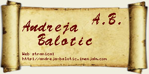 Andreja Balotić vizit kartica